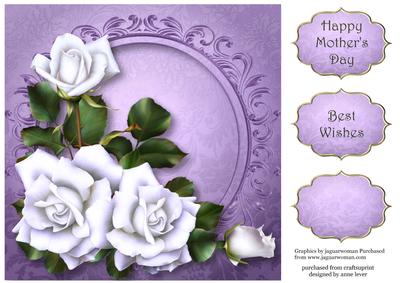 White Tudor Roses 8x8 Quick Topper