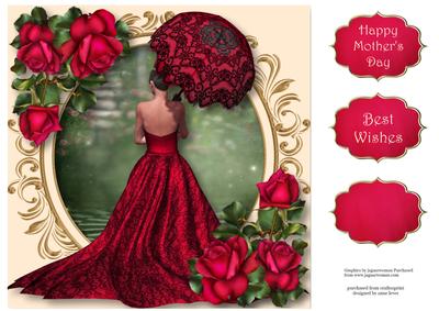 Parasol & Roses 8x8 Quick Topper