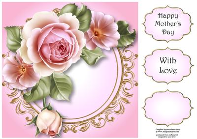 Pretty Pink Roses 8x8 Quick Topper
