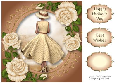 Cream Rose Elegance 8x8 Quick Topper