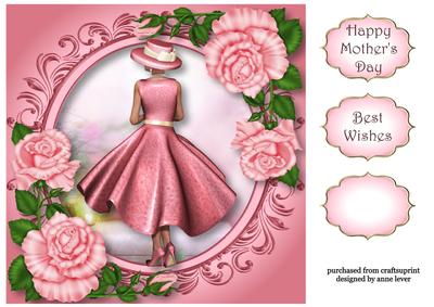 Pink Rose Elegance 8x8 Quick Topper