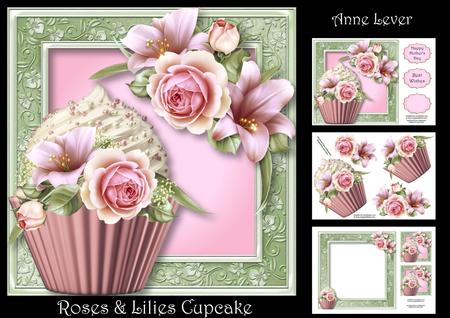 Roses & Lilies Cupcake