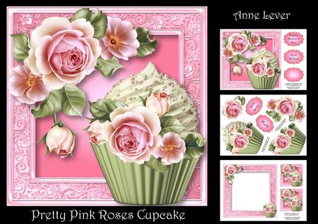 Pretty Pink Roses Cupcake