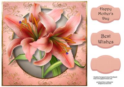 Beautiful Pink Lilies 8x8 Quick Topper