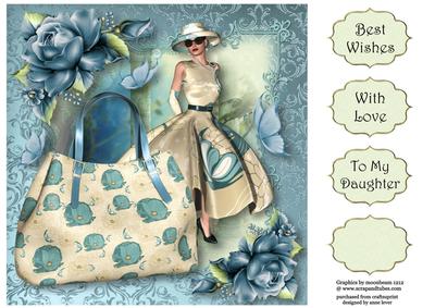 Handbags & Gladrags Race Day Chic - Blue 8x8