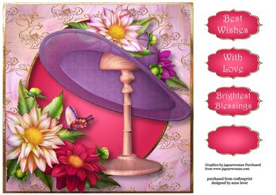 Dahlia Nouveau -floral Hat 8x8 Quick Topper
