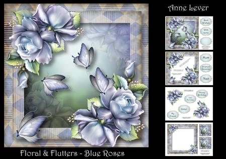 Floral & Flutters - Blue Roses