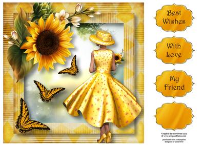 Floral & Flutters - Yellow Beauty 8x8 Quick Topper