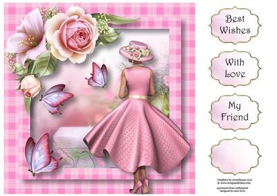 Floral & Flutters - Pink Beauty 8x8 Quick Topper
