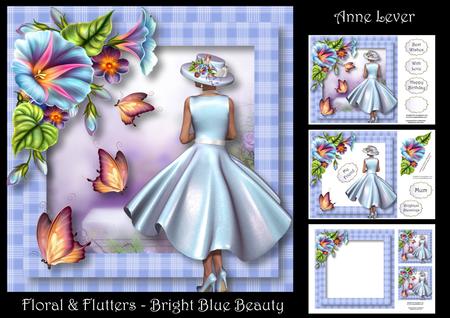Floral & Flutters - Bright Blue Beauty