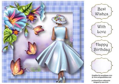 Floral & Flutters - Bright Blue Beauty 8x8 Quick Topper