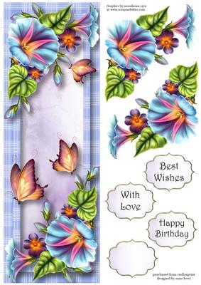 Floral & Flutters Large Dl - Morning Glory