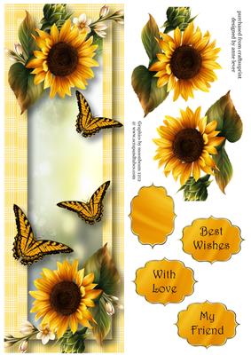 Floral & Flutters Large Dl - Sunflowers
