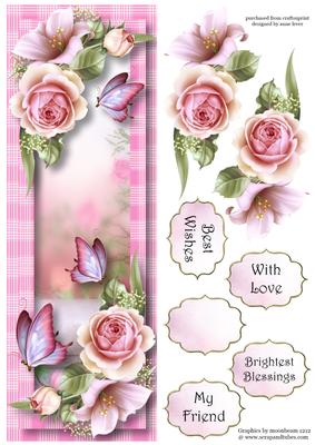 Floral & Flutters Large Dl - Roses & Lilies