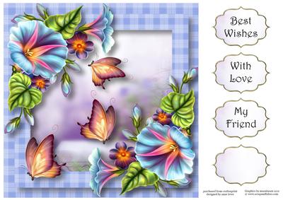 Floral & Flutters - Morning Glory 8x8 Quick Topper