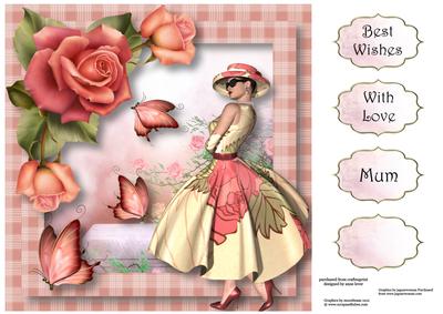Floral & Flutters - Rose Beauty 8x8 Quick Topper