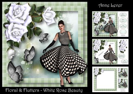 Floral & Flutters - White Rose Beauty
