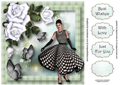 Floral & Flutters - White Rose Beauty 8x8 Quick Topper