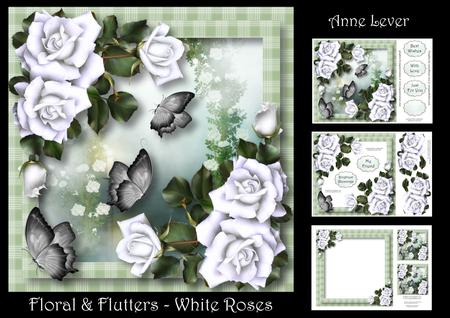 Floral & Flutters - White Roses