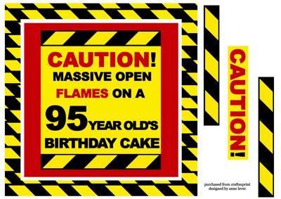Caution Birthday Cake Flames - 95