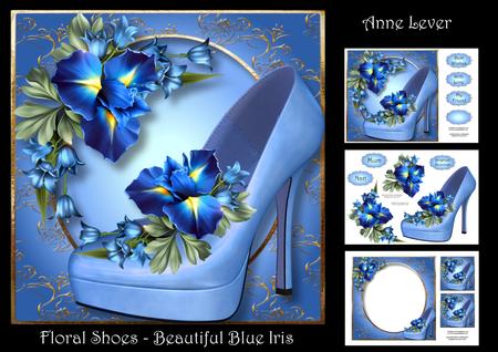 Floral Shoes - Beautiful Blue Iris