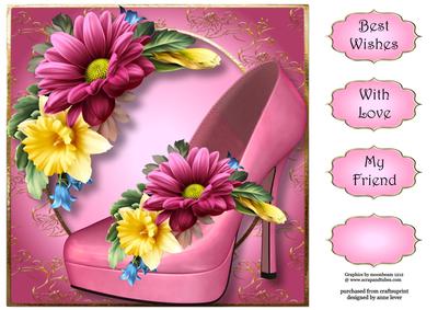 Floral Shoes - Spring Chrysanthemum 8x8 Quick Topper