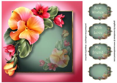 Perfect Peach Pansy 8x8 Quick Topper