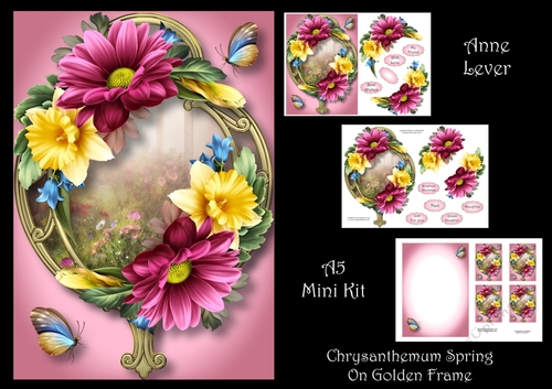 Chrysanthemum Spring On Golden Frame
