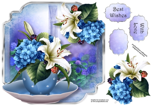 Teacup & Saucer - Lily Bouquet Blue