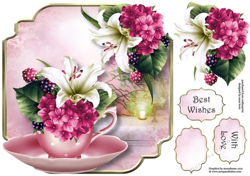 Teacup & Saucer - Lily Bouquet Pink