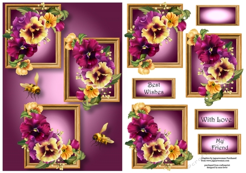 Pretty Pansies Frame Trio