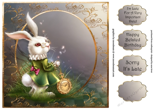 White Rabbit Belated Birthday 8x8