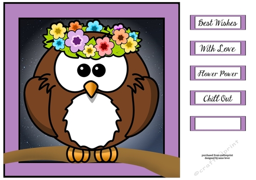 The Flower Child Owl 8x8