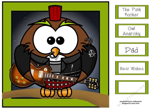 The Punk Rocker Owl 8x8