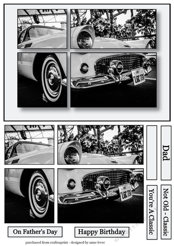 Classic Car Monochrome A5