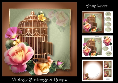 Vintage Birdcage & Roses