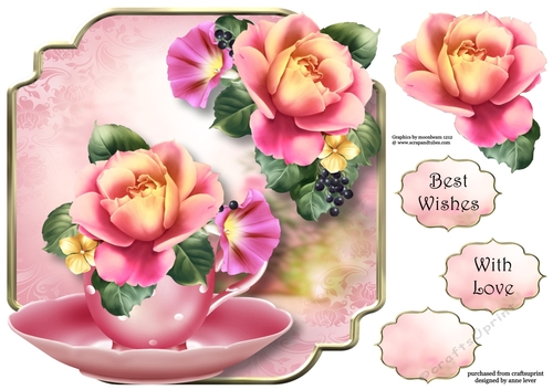 Teacup, Saucer & Summer Bouquet