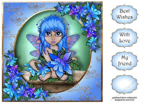 Blue Lilies Flower Fairy 8x8
