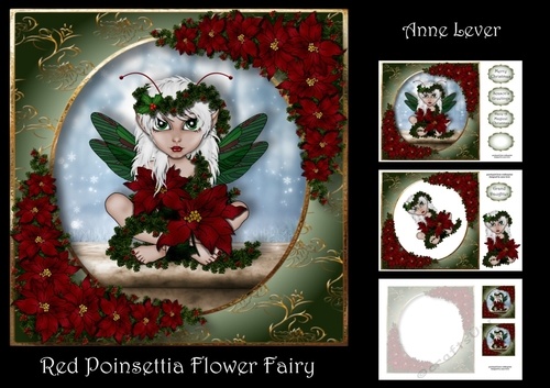 Red poinsettia Flower Fairy