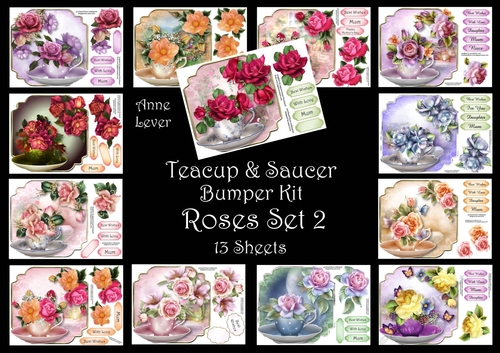Teacup & Saucer Roses Set 2 Bumper Kit