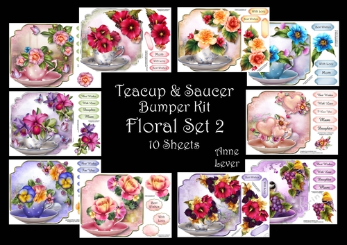 Teacup & Saucer Floral Set 2 Bumper Kit