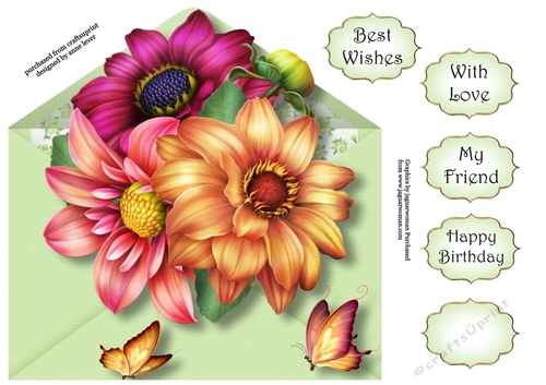 Envelope Of Flowers - Dahlias 8x8
