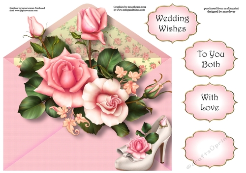 Envelope Of Flowers - Wedding Roses 8x8
