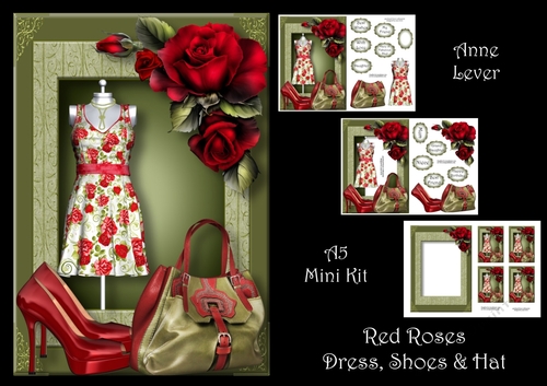 Red Roses Dress, Shoes & Bag