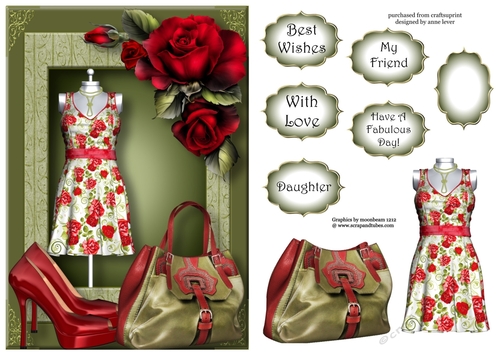 Red Roses Dress, Shoes & Bag A5