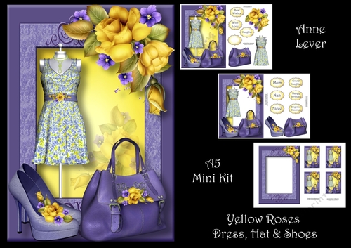 Yellow Roses Dress, Bag & Shoes
