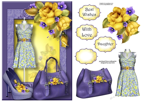 Yellow Roses Dress, Bag & Shoes A5
