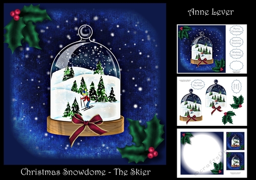 Watercolour Snowdome - The Skier