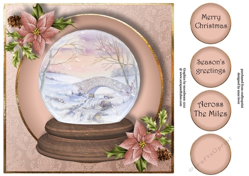 Scenic Snowglobe - Winter Bridge 8x8