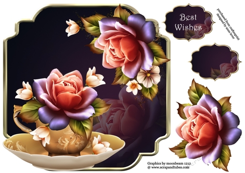Twinkle Roses - Teacup & Saucer